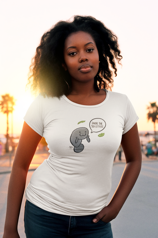 Savor The Sea Lettuce Manatee Premium Short Sleeve Tee